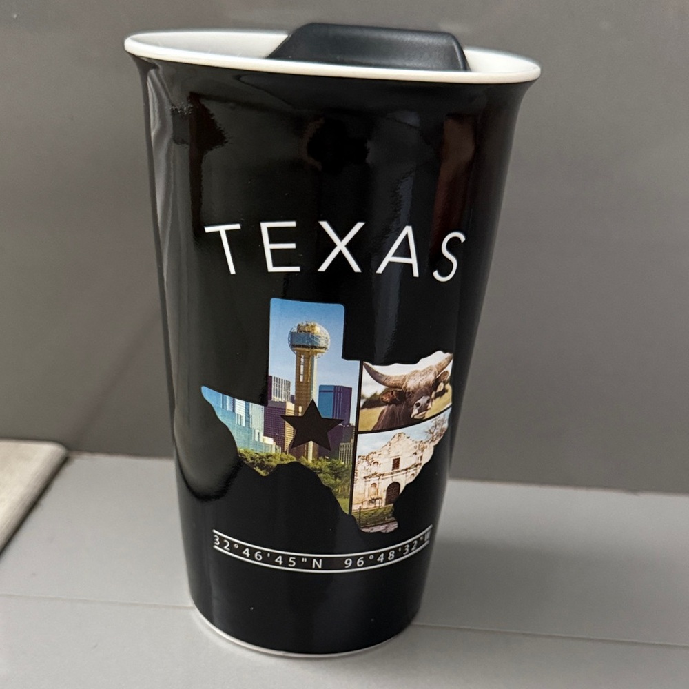 Texas Dallas porcelain Travel Mug - Black